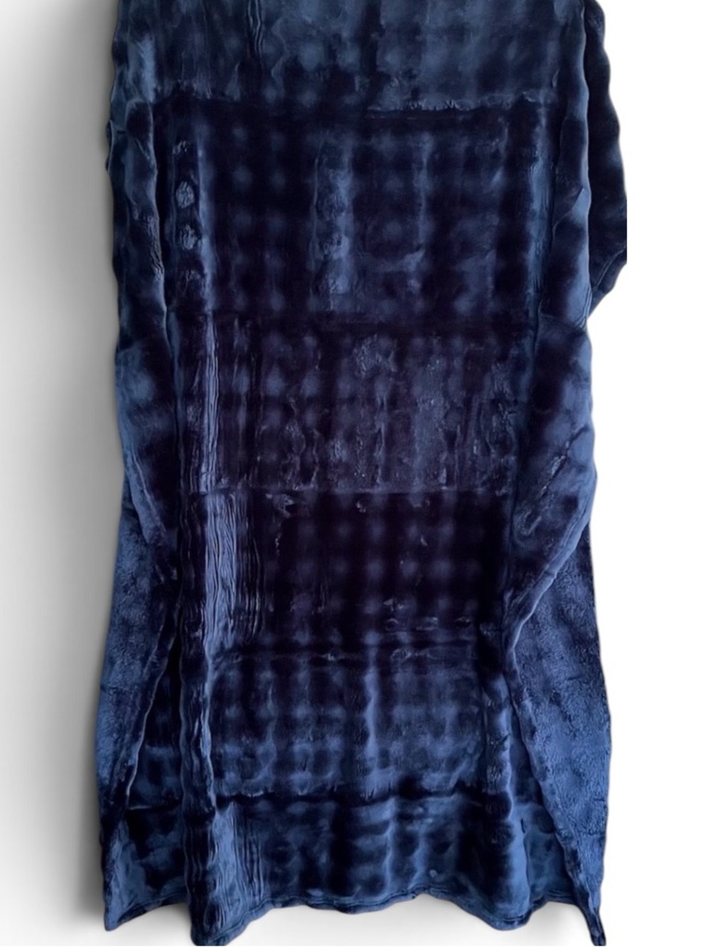 Hythe Bubble Blanket Navy Plush Faux Fur Throw 60x50 - Picture 3 of 12